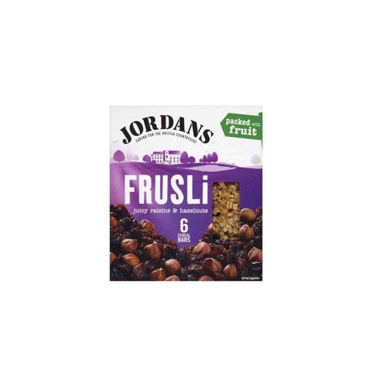JORDANS FRUSLI RAISIN HAZLNUT CEREAL BAR 6PACK 6x180G