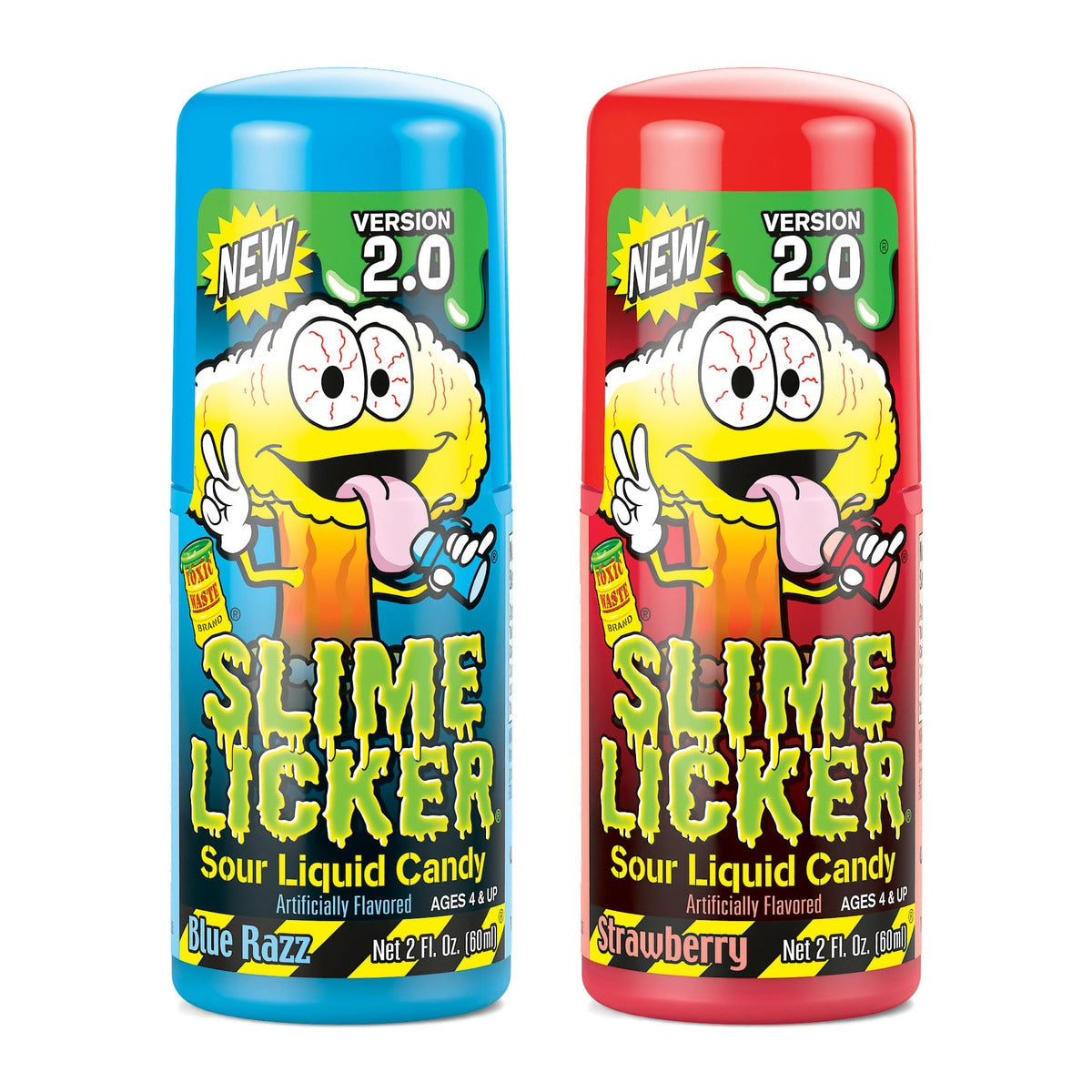 Toxic Waste-Slime Licker 2.0 Sour Liquid Candy (Assorted - Strawberry & Blue Raz) 60ml (2pcs)