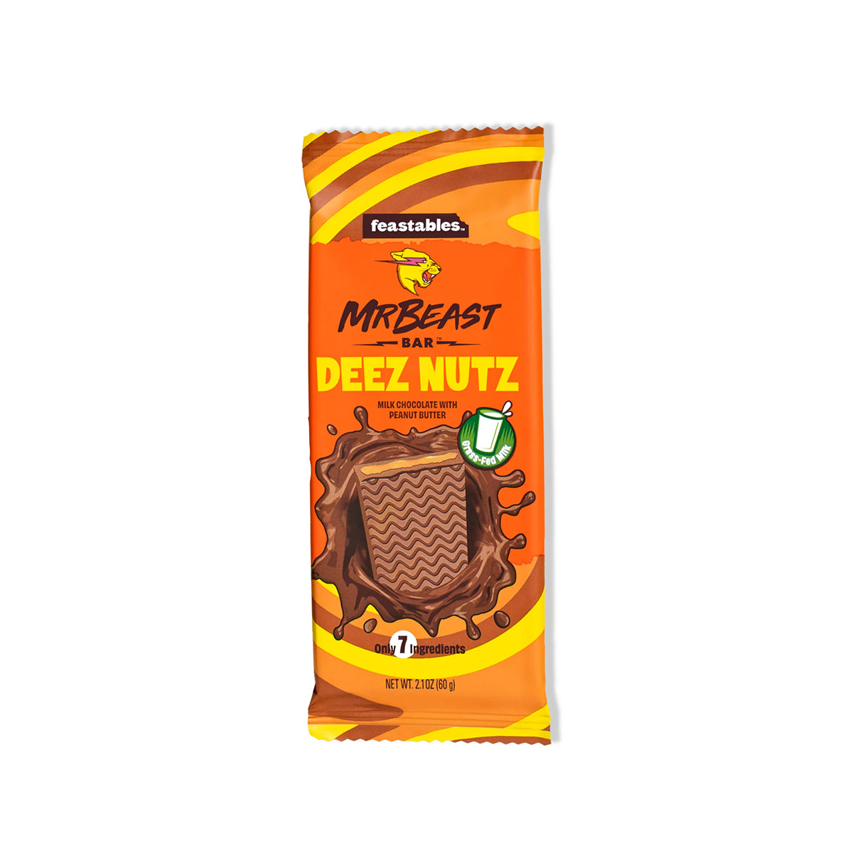 Mr Beast Deez Nutz Peanut Butter Milk Chocolate Bar 60g